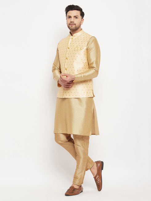 Men's Gold Zari Weaved Jacket